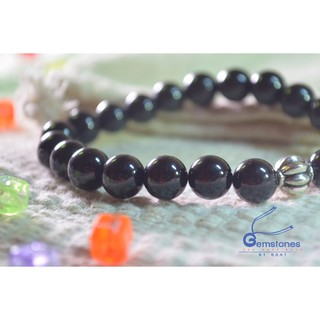 Gemstones By Boat : สร้อยข้อมือหิน : แบล็คทัวร์มาลีน : Black Tourmaline (ขนาดข้อมือ 15 - 19 เซนติเมตร)