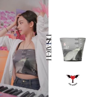 Aespa karina pick / Korea CLUT STUDIO 0 3 devil cat tube top ของแท้ 100%