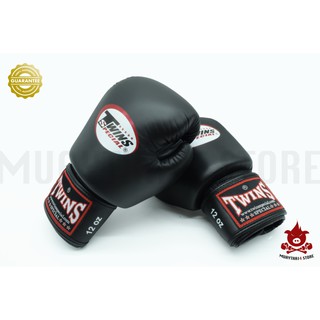 นวมชกมวย TWINS SPECIAL BOXING GLOVES BGVL-3 Black นวมต่อยมวย หนังแท้ สีดำ