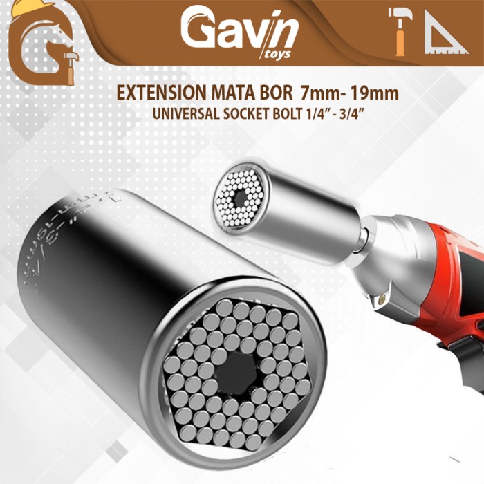 Gator Grip 1/4" Universal Socket Bolt 7-19mm