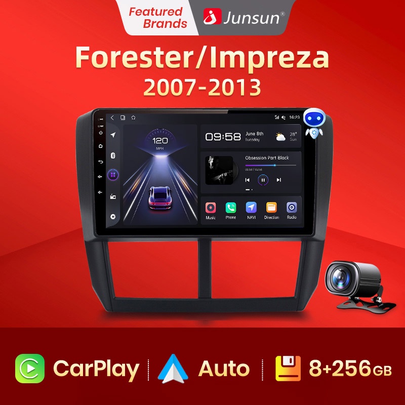 Junsun V1pro AI Voice 4G Car Radio Carplay Android Auto Multimedia For Subaru Forester 3 SH Impreza 2007-2013 2din GPS a