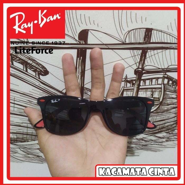 Rayban แว่นตาผู้ชาย Photochromicn LiteForce 4195 Ferrari สีดํา