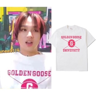 เสื้อแฟชั่นผญ เสื้อยืดแฟชั่น แขนสั้น NCT เสื้อมหาวิทยาลัยแฮชานสีทอง Z%S เสื้อยืดสีขาวผู้ชาย Tee