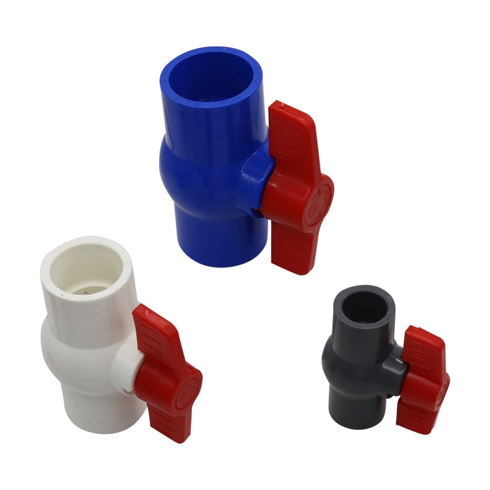 1 Pc 3 สี 20/25/32/40 มม.PVC Ball วาล์วลื่นซ่อม Connector สวิทช์สวนชลประทาน diy pvc ท่ออะแดปเตอร์สีฟ้า