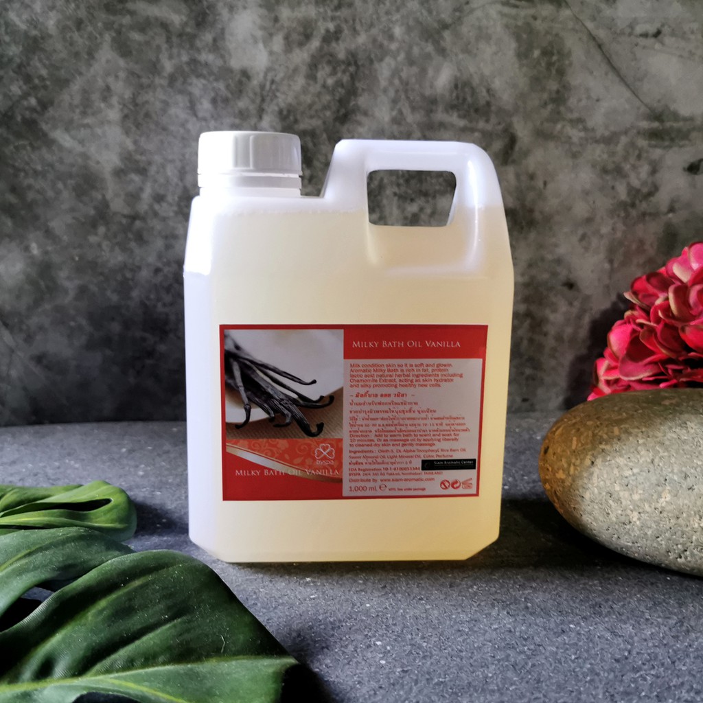 น้ำนมนวดตัว น้ำนมแช่อาบ Milky Bath Oil กลิ่น วนิลา 1,000 ml.