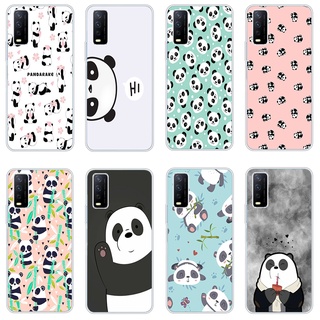 เคสซิลิโคนใส ลายการ์ตูนแพนด้าน่ารัก กันกระแทก สําหรับ Vivo y20 Vivo y12s y20s y20 y21i Vivo y12 Vivo y12i y11 2021