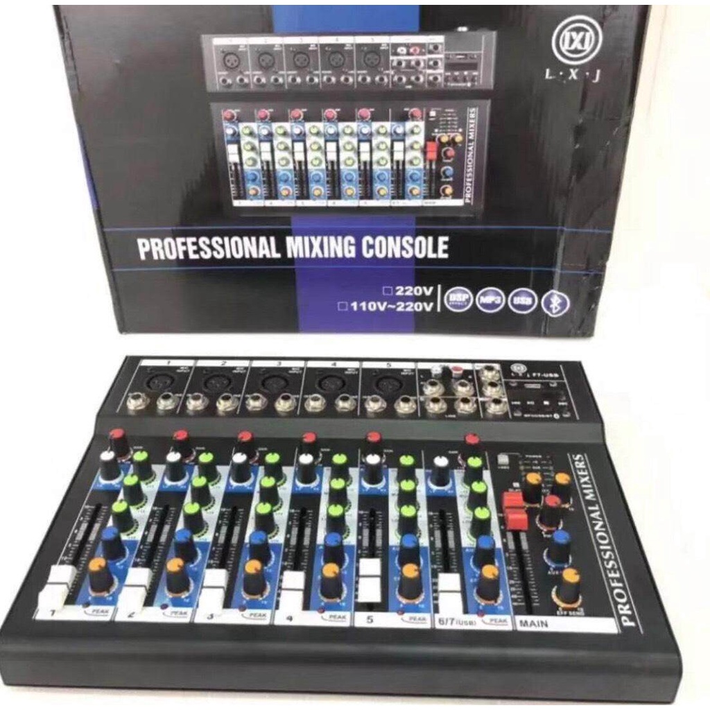 มิกเซอร์ 7 มิกซ์เซอร์ 7 แชลแนล DJ สตูดิโอ KARAOKE Live สด Gaming ควบคุมซาวด์ Sound Mixer 7  Channel 