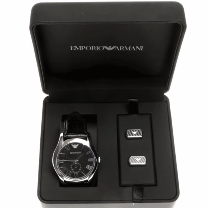 นาฬิกาข้อมือ Emporio Armani MEN'S CUFFLINK GIFT SET WATCH | Shopee Thailand