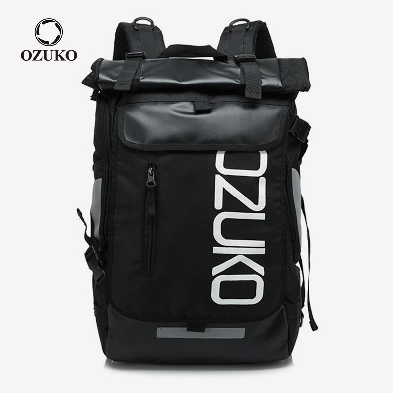 OZUKO Fashion Men Laptop Travel Backpack Waterproof College Student Schoolbag for Teenager