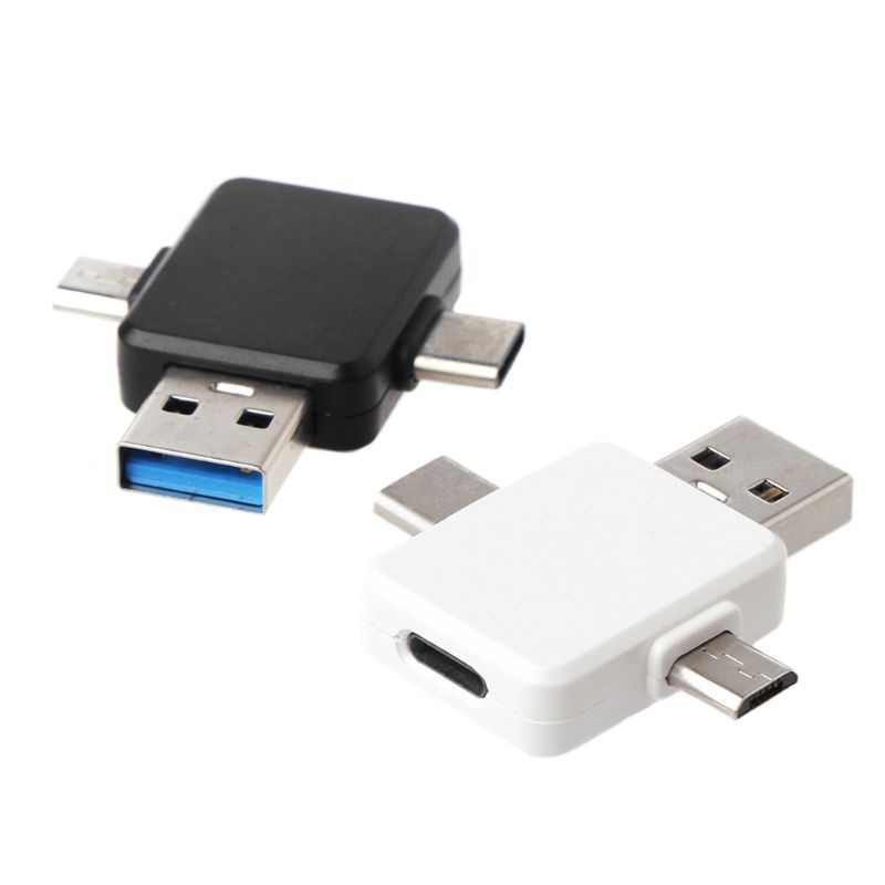 8 Pin Lightning Female to Type C + Micro USB Male ตัวแปลงเชื่อมต่อข้อมูล