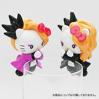 ตัวเกาะแก้ว Cup no Fuchiko แบบ Limited หายาก ลาย Yoshikitty (Yoshiki X Japan &amp; Hello Kitty) แบบสีม่วง - ดำ