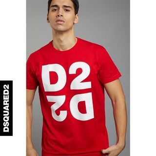 Dsquared2/d2 เสื้อยืดคอกลม แขนสั้น ผ้าฝ้าย พิมพ์ลายโลโก้ ทรงหลวม ลําลอง สําหรับผู้ชาย