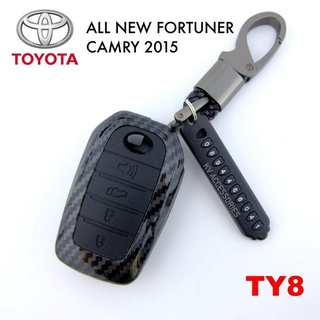 ซองกุญแจรีโมท เคสรีโมทกุญแจเคฟ TOYOTA รุ่น ALL NEW  FORTUNER  CAMRY 2015 ปุ่มสีดำ รหัส TY8