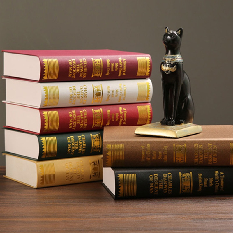 Livi กล่องหนังสือปลอม สไตล์ยุโรปย้อนยุค โบราณ สําหรับตกแต่งสมุดโน้ต - รูปที่ 3