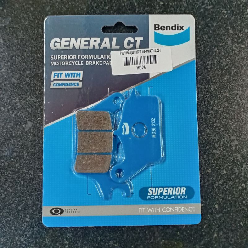 ผ้าเบรคหน้า BENDIX (MD26) WAVE110-i,CZ-i,WAVE125-i (ปี12-18) AT110I [รหัส MD26]