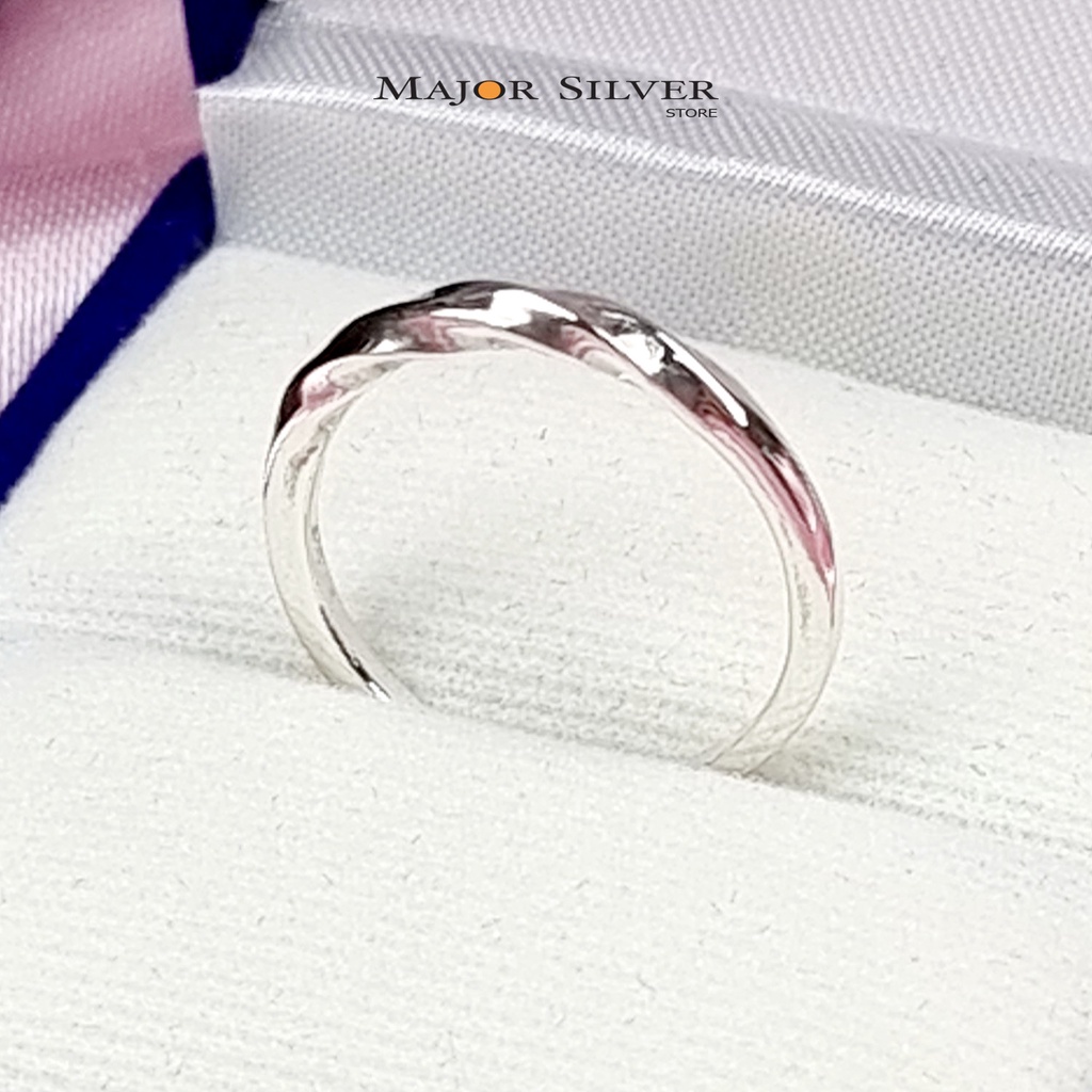 แหวนหัวเกลียว / เงินแท้92.5% แฟชั่น ดีไซน์โมเดิร์น เท่ๆ ชิคๆ Major silver : E-V-TwHead2