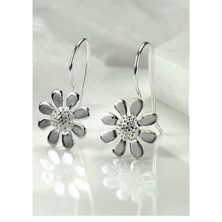 (ลด120.- เก็บโค้ดหน้าร้าน) ต่างหู ต่างหู ดอกไม้ ต่างหูดอกไม้ ต่างหูเงิน STERLING SILVER DAISY DROP EARRINGS