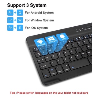 แป้นพิมพ์บลูทูธ คีย์บอร์ดบลูทูธไร้สาย ใช้ได้กับโทรศัพท์มือถือ แท็บเล็ต ไอแพด  keyboard wireless  mouse แป้นพิมพ์ไทย #6