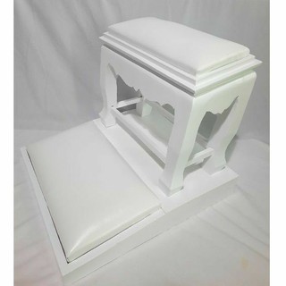 โต๊ะกราบพระสีขาว เบาะกราบรองเข่าสีขาว โรงงานผลิตเอง