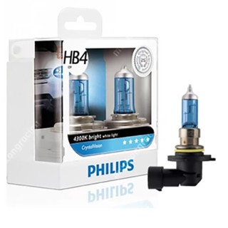 Philips หลอดไฟ รถยนต์ HB4 รุ่น CRYSTAL VISION แสง 4300K รหัส 9006 CV SMA