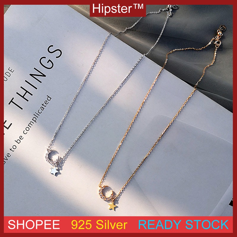 อุปกรณ์เสริม Hipster Rios De Moda S925 ส่วนบุคคล Estan @ @ Silver กาว Star และ Moon Design