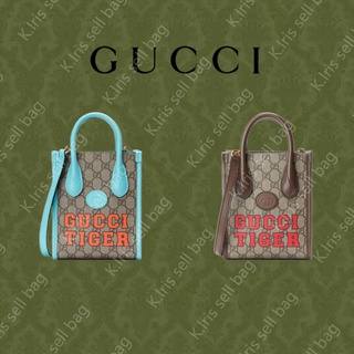 Gucci/ GG/ กระเป๋าโท้ตมินิไทเกอร์