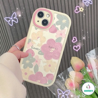 เคสโทรศัพท์มือถือ TPU นิ่ม กันกระแทก ปิดด้านหลัง ป้องกันเลนส์ ลายดอกไม้ สีน้ํามัน สไตล์เกาหลี เหมาะกับฤดูร้อน สําหรับ IPhone 14 13 12 11 Pro Max X Xs XR 8 7 Plus