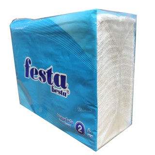 FESTA BESTA Interfold กระดาษเช็ดมือแบบแผ่น หนา 2 ชั้น 19.8 x 24 cm บรรจุ 250 แผ่น/ห่อ ใช้ดีคุ้มค่ามาก