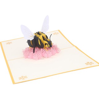 การ์ดอวยพรแฮนด์เมดรูปผึ้ง 3 D Pop Up Card