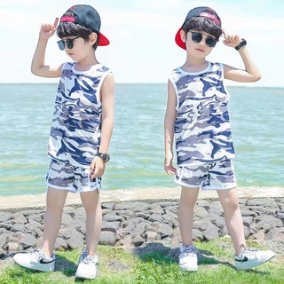 เสื้อครอปแขนกุด ผ้าตาข่าย ระบายอากาศได้ดี แบบแห้งเร็ว เหมาะกับเดินชายหาด แฟชั่นฤดูร้อน สําหรับเด็กผู้ชาย