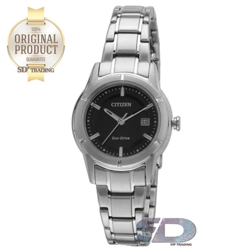 CITIZEN Eco-Drive Sapphire Ladies Watch Stainless Strap รุ่น FE1030-50E - Silver/Black