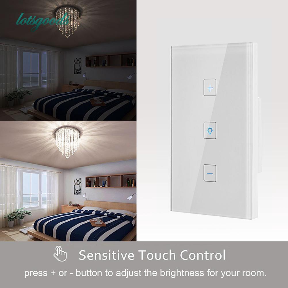 LO Wireless WiFi Smart Touch Light Switch Dimmer Button Panel Voice ...