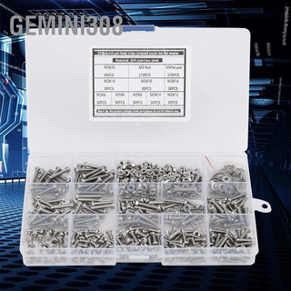 Gemini308 810pcs 304 Stainless Steel M3 Round Head Screw Nut Gasket Assortment Set Kit