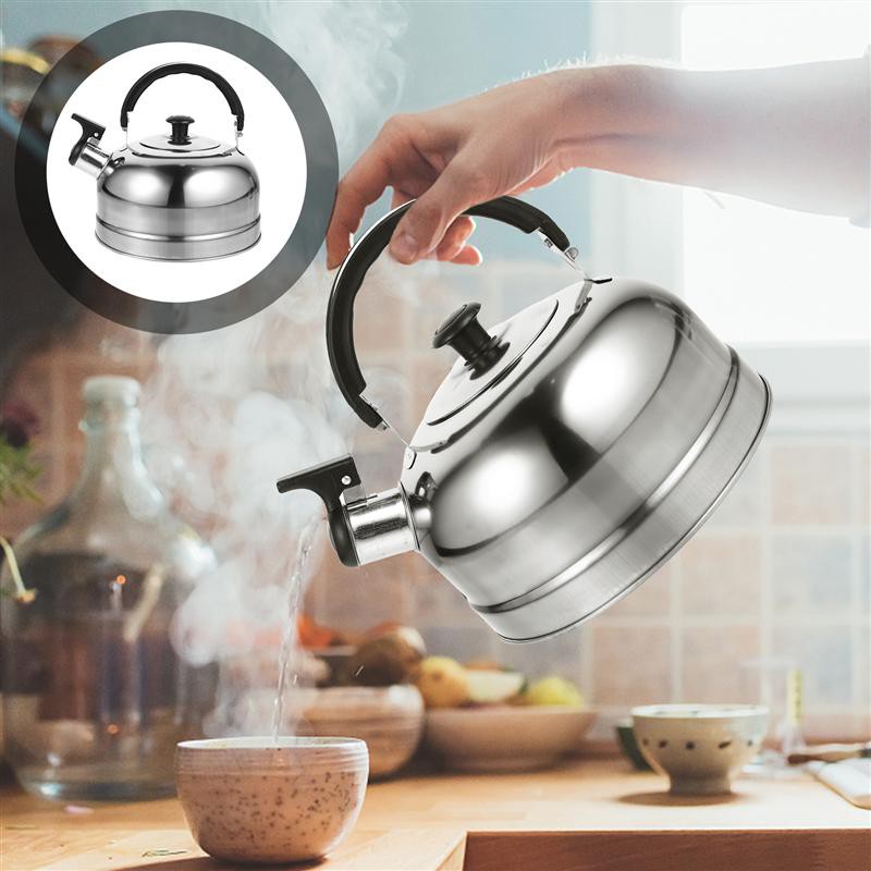 กาต้มน้ำ 2/3/4L Stainless Steel Whistling Kettle Flat Bottom Water