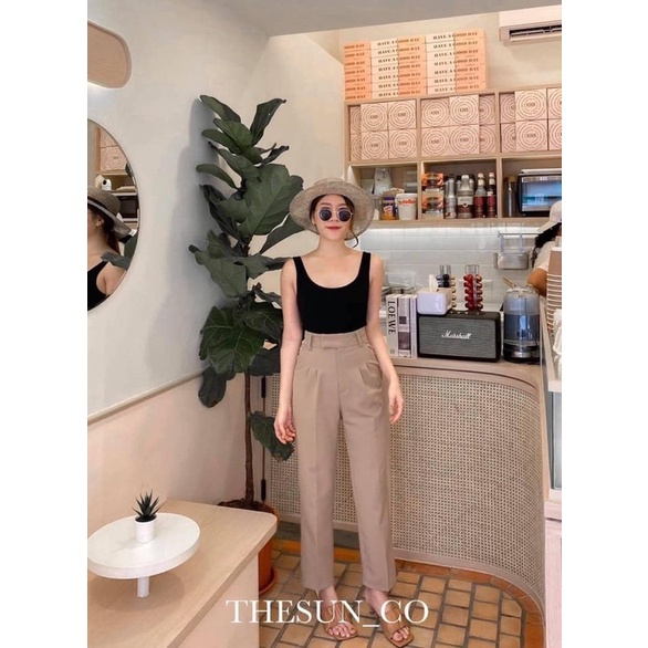 Gina Trousers(ลด30%เก็บโค้ดห้นาแอป) กางเกงขากระบอกเล็กตั้งแต่ S-3XL พรางหุ่น เก็บเอว เก็บสะโพก งานตัด THESUNCO