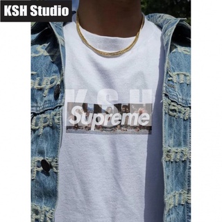 21ss sup Milan Box Logo Tee Milan opening limited short-sleeved Last Supper printed mens and womens T-shirt