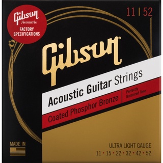 NEW2021 🎁 สายกีต้าร์โปร่ง Gibson สาย กิฟสัน Acoustic Guitar Strings Coated Phosphor Bronze ขนาด 11-52 เบอร์11 สายกีต้าร์