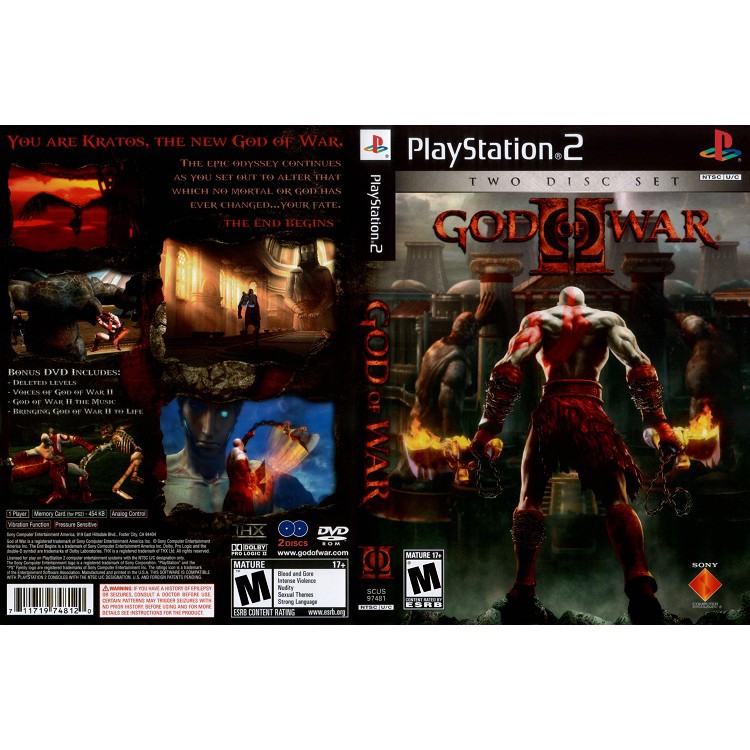 GOD OF WAR 2 [PS2 US (Original) DVD9 2 Discs] Shopee Thailand