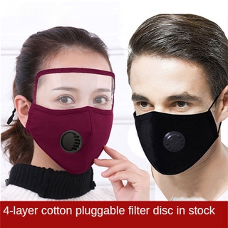 Winter pm2.5 pure cotton mask/black dust-proof, anti-fog, warm protective eye mask, breathing valve cloth mask