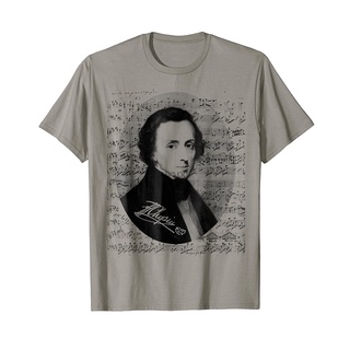 เสื้อยืดผ้าฝ้ายพิมพ์ลายเสื้อยืด พิมพ์ลาย Frederic Chopin Music Lovers Pianist ของขวัญสําหรับคู่รัก