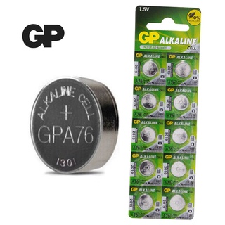 ถ่าน GP A76 (LR44, AG13) 1.5V Alkaline Battery (ราคาต่อ 1 ก้อน)