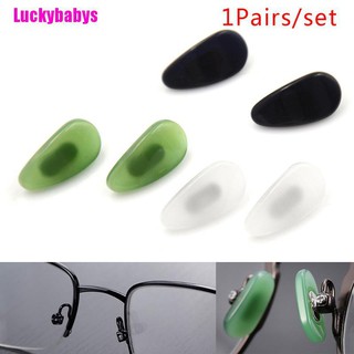 Luckybabys❉ แผ่นรองจมูก กันลื่น สําหรับแว่นตา จํานวน 1 คู่