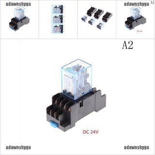 POWER ( Adawnshygu ) My 4 Nj 12v / 24v / 220 V ขดลวดรีเลย์ Din Rail Pdt อุปกรณ์ติดตั้ง 14 Pin 4pdt Wit