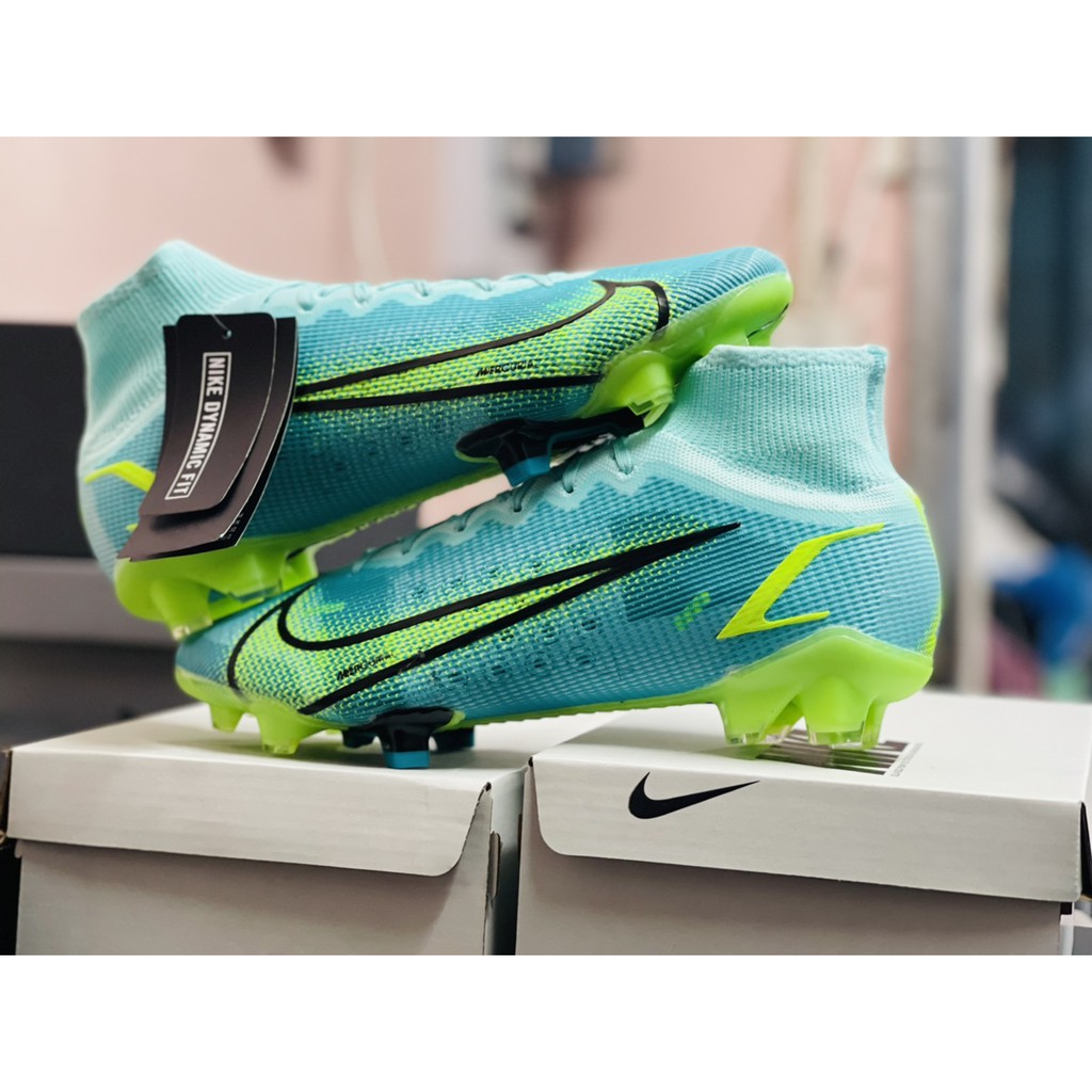รองเท้าสตั๊ด รองเท้าฟุตบอล Nike Mercurial Superfly 8 Elite FG-Dynamic Turquoise/Lime Glow