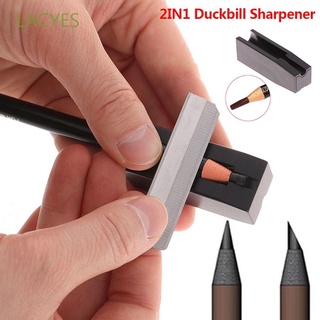 LACYES Women Eyebrow Sharpening Slot Multifunctional Makeup Tool 2 In 1 Eyebrow Pencil Sharpener Lip Liner Eyeliner Permanent Pen Tip Squashed Multi-shaped Girls Eyebrow Sharpener Base/Multicolor