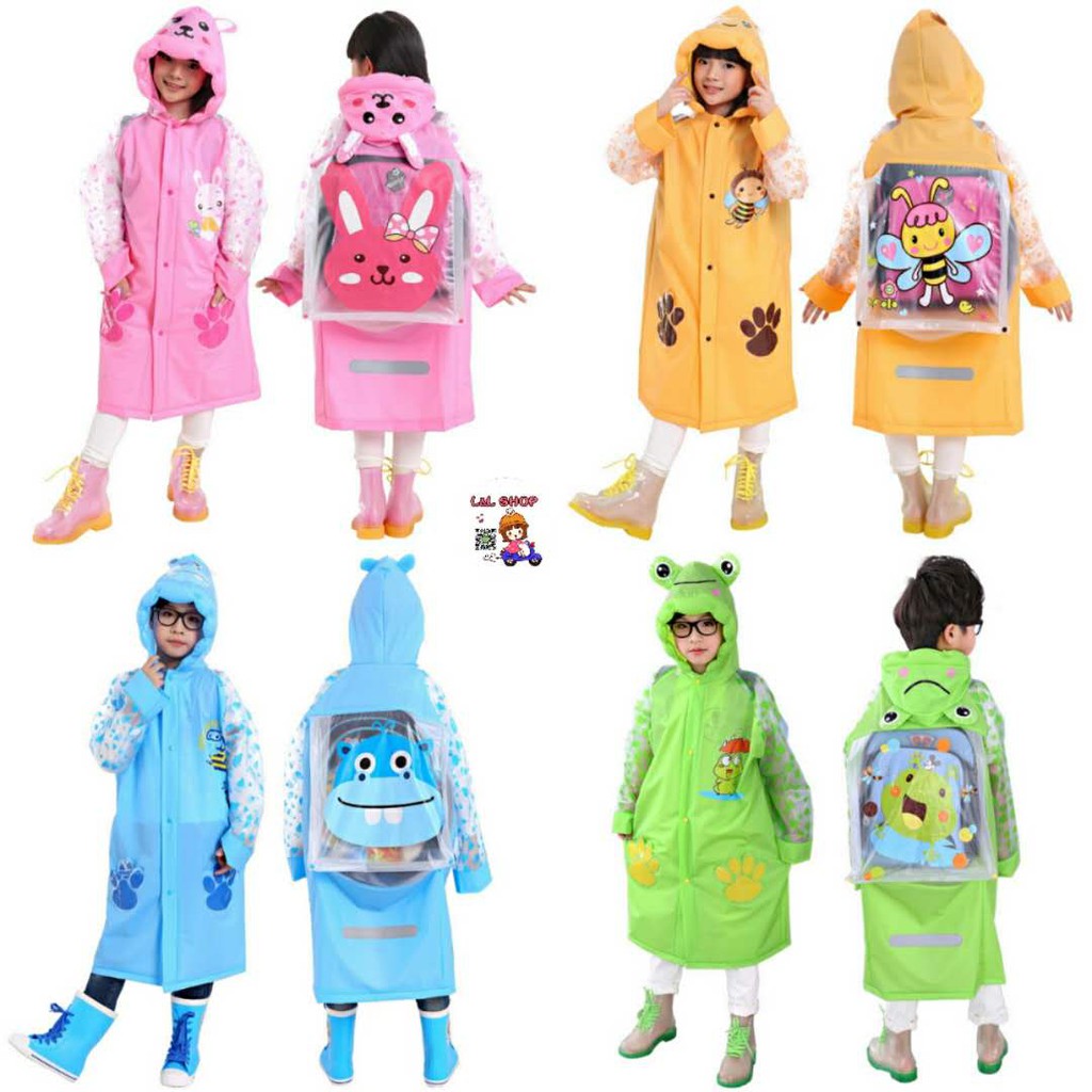 L&L เสื้อกันฝนเด็กแฟชั่น เสื้อกันฝนเด็กน่ารักๆ พิมพ์ลายการ์ตูนน่ารัก *พร้อมส่ง*