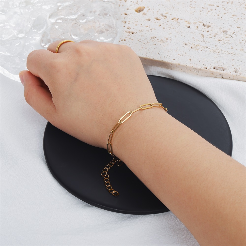 St.kunkka 18K 1 ชิ้น / แพ็ค บุคลิกภาพ เรียบง่าย แฟชั่น สร้อยข้อมือ สเตนเลส สําหรับผู้หญิง ผู้ชาย ของขวัญ