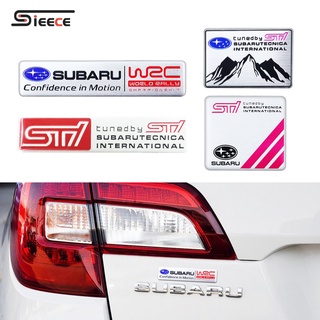 Sieece STI SUBARU WRC อลูมิเนียมโลโก้รถ รถยนต์ ตกแต่งด้านข้างด้านหลังป้ายสัญลักษณ์สติกเกอร์รถรถยนต์ รูปลอก