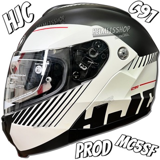 HJC C91 PROD MC5SF [ ยกคาง ] [ แว่น 2 ชั้น ] [ มีช่องเว้า ]