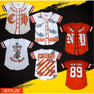 เสื้อเบสบอล มีกระดุม ติดกระดุม Baseball street 90s เสื้อคลุม ny